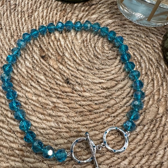 Heidi Daus New Wave 2-piece Silver and Blue Crystal Necklace Set - Picture 3 of 7